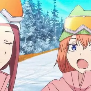 🧩 Anime, Ski, Neige, Hiver, Dessins animés, Animation, Dessin animé telegram sticker
