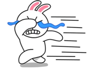 😭 плачет, грустный, кролик, белый, заяц, мультик, слезы whatsapp sticker