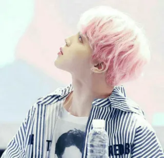 🌸 persona, hombre, pelo rosa, estilo, kpop, moda whatsapp sticker