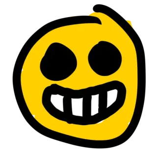 😄 смайлик, лицо, желтый, мультфильм, счастливый, эмодзи telegram sticker