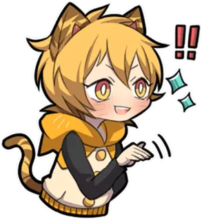 ‼ 고양이, 애니메이션, 카와이, 귀여운, 일러스트, 캐릭터 telegram sticker