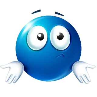 🤷 Emoji, Blu, Insicuro, Confuso, Scrollata di spalle, Indifferente, Gesto telegram sticker