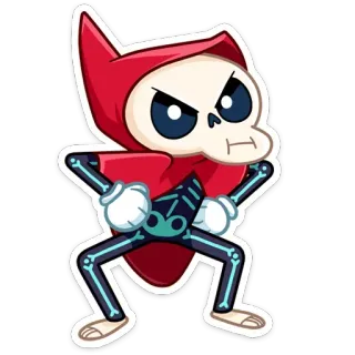 😡 scheletro, cartone animato, adesivo, tristo mietitore, morte, halloween telegram sticker