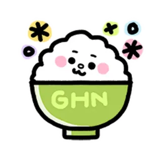 💨 GHN ข้าว, ชาม, น่ารัก, คาวาอิ, อาหาร telegram sticker