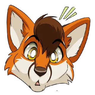 😲 лиса, фурри, мультик, животное, милый, персонаж, иллюстрация telegram sticker