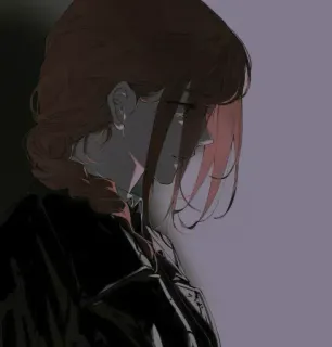 🔗 anime, woman, portrait, sad, hair, art telegram sticker