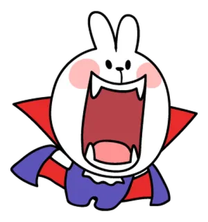 👻 Wampir, Kreskówka, Królik, Potwór, Uroczy, Halloween telegram sticker