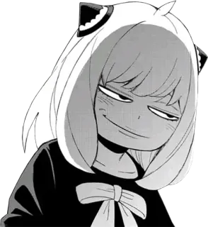 😒 Anya Forger Spy x Family аниме, шпион, семья, ребенок, самодовольный telegram sticker