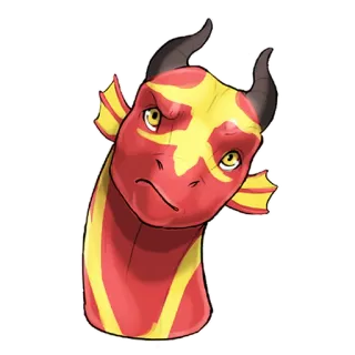 😕 Drache, Kreatur, Fantasy, Tier, Rot, Gelb whatsapp sticker