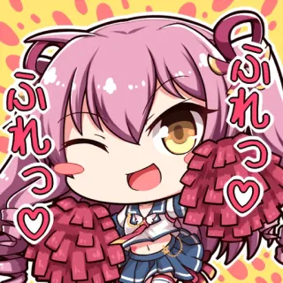 💃 ふれっ Anime, Cheerleader, Kawaii, Mignon, Cheveux Roses, Pompons whatsapp sticker