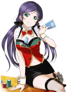 😏 Anime, Garota, Pôquer, Cartas de baralho, Cassino, Jogo de azar whatsapp sticker