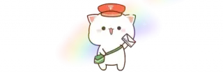 💞 แมว, บุรุษไปรษณีย์, รุ้ง, น่ารัก, ไปรษณีย์, สติกเกอร์ telegram sticker