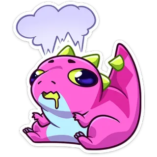 🤤 dinosaur, cartoon, pink, monster, cute, animal telegram sticker