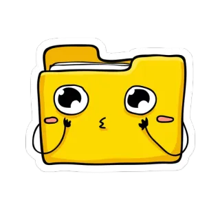 😚 folder, cartoon, cute, yellow, kawaii telegram sticker