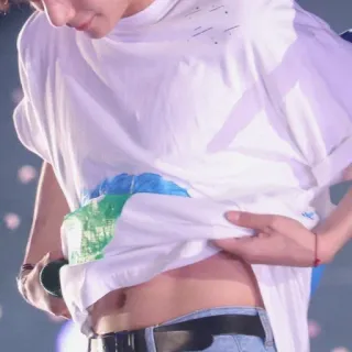 🍞 Torso maschile, Uomo, Maglietta sollevata, Addominali, K-pop, Idolo, Corpo, Muscoli telegram sticker