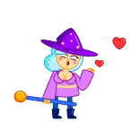 😘 wizard, magic, hearts, love, pixel art telegram sticker
