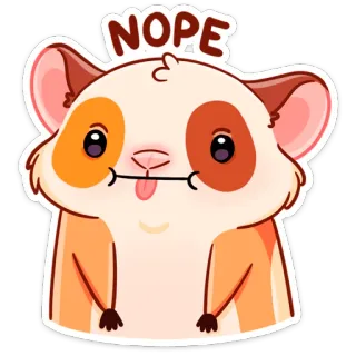 😋 NOPE criceto, no, carino, animale, roditore, adesivo telegram sticker
