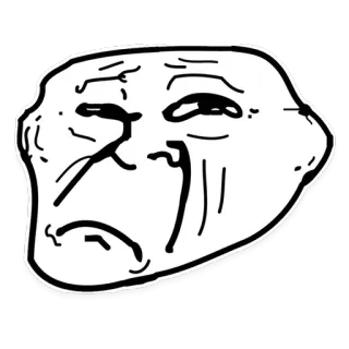 😒 meme, trollface, internet meme, funny, troll, humor, expression telegram sticker