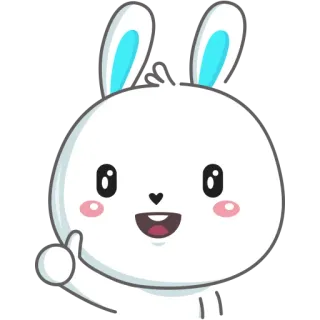 👍 Hase, niedlich, Tier, Cartoon, Aufkleber, fröhlich telegram sticker