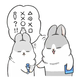 😌 kelinci, kartun, imut, binatang, stiker, karakter whatsapp sticker