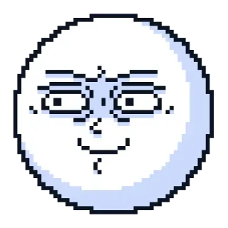 😒 pixel art, circle face, expression, simple, digital art telegram sticker