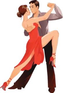 💃 danse, tango, couple, romance, bal, danse latine telegram sticker
