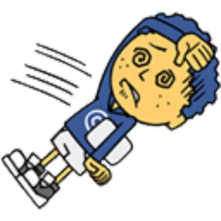 😲 การ์ตูน, เวียนหัว, ป่วย, ป่วย, ตัวละคร, หมดแรง telegram sticker