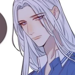 ✨ Anime, Personaje, Masculino, Pelo blanco, Retrato whatsapp sticker