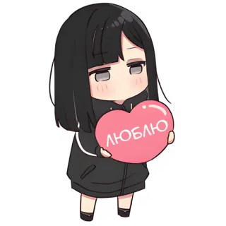 ❤️ ЛЮБЛЮ อนิเมะ, ความรัก, หัวใจ, ผู้หญิง, น่ารัก telegram sticker