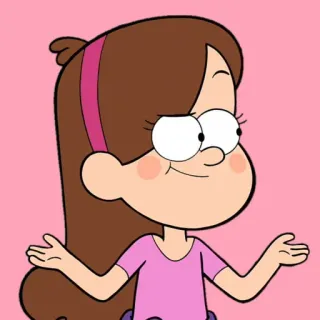 🤷‍♀ Mabel Pines Gravity Falls cartoon, animated, character, Mabel, Pines, Gravity Falls, Disney telegram sticker