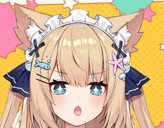 🤩 anime, carina, ragazza, orecchie da gatto, kawaii, maid telegram sticker