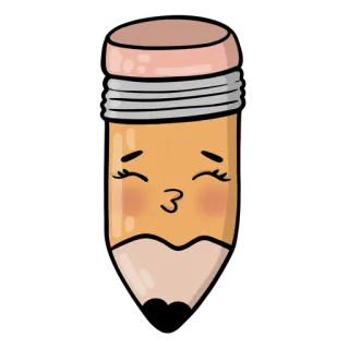 😘 lápis, kawaii, fofo, material escolar, papelaria, desenho animado whatsapp sticker