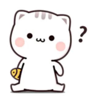 ❓ cat, question, fish, cute, sticker telegram sticker