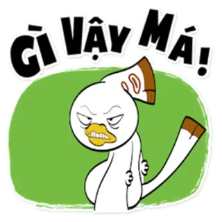😡 Gì vậy má! desenho animado, pássaro, irritado, fofo, personagem, vietnamita telegram sticker