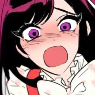 😨 动漫, 震惊, 惊讶, 卡通, 女孩, 漫画, 兴奋 whatsapp sticker