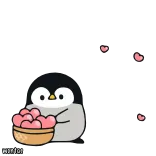 🐧 master pinguim, coração, amor, fofo, desenho animado whatsapp sticker