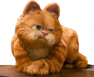 😕 Garfield cat, orange, cartoon, Garfield, pet, animal telegram sticker