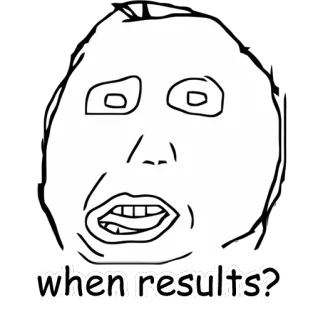 📰 when results? Мем, Вопрос, Интернет, Результаты, Смешно telegram sticker