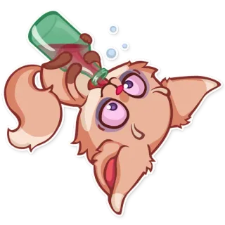 😛 drinking, cartoon, animal, party, alcohol, funny telegram sticker