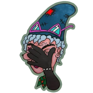 🤦‍♀️ cartoon, character, disgust, hand, glasses, cute whatsapp sticker