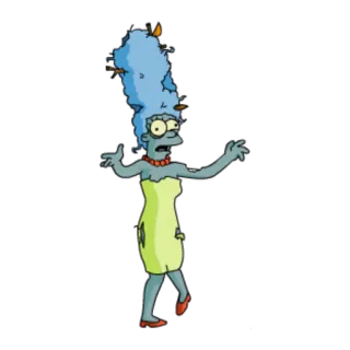 🧟‍♀️ Marge Simpson The Simpsons Marge, Simpson, zombie, cartoon, animated telegram sticker