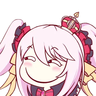 😏 Anime, Mangá, Desenho animado, Garota, Coroa, Presunçoso, Personagem telegram sticker