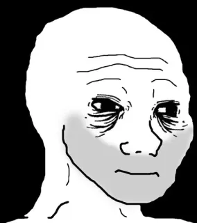▪️ Meme, Wojak, Deprimido, Triste, Rosto telegram sticker