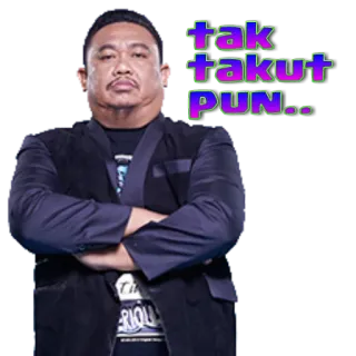 😐 tak takut PUN.. uomo, sicuro di sé, serio, posa whatsapp sticker