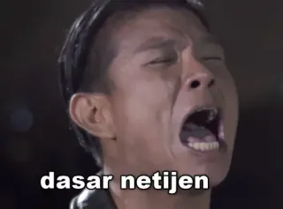 😭 dasar netijen Мем, Интернет, Выражение, Лицо, Человек telegram sticker