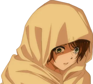 😰 anime, manga, character, hoodie, girl telegram sticker
