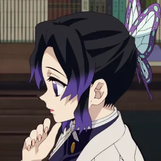 🦋 Shinobu Kocho Demon Slayer Аниме, Клинок рассекающий демонов, Шинобу Кочо, Бабочка, Фиолетовый, Черные волосы, Персонаж, Женщина telegram sticker