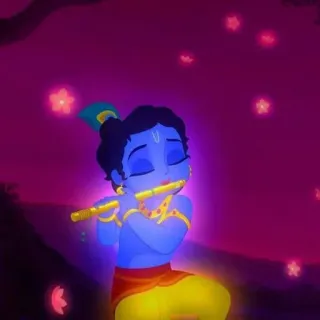 😌 Krishna Hinduism, God, Krishna, Flute, Indian culture, Religion, Deity telegram sticker
