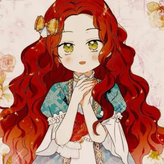 🍓 孩子, 女孩, 动漫, 红发, 可爱, 角色 telegram sticker