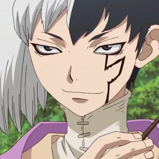 🧐 Tsukasa Shishio Dr. Stone anime, dr stone, tsukasa, shishio, personaje, villano, manga telegram sticker